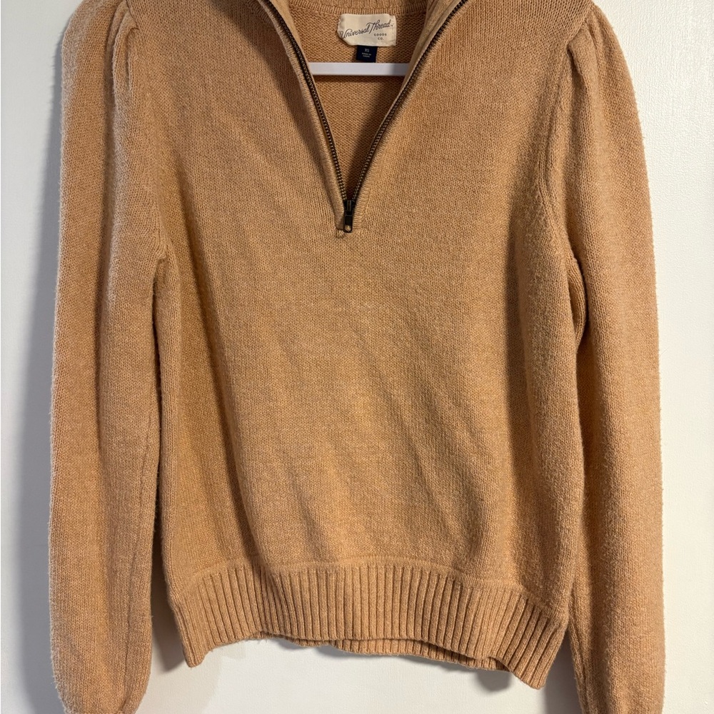 Universal Thread Tan Quarter-Zip Sweater